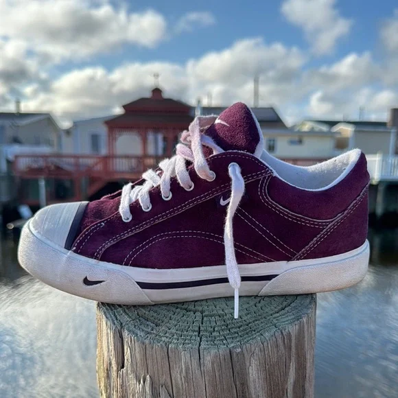 Nike Purple and White Classic Sneakers - Picture 5 of 11